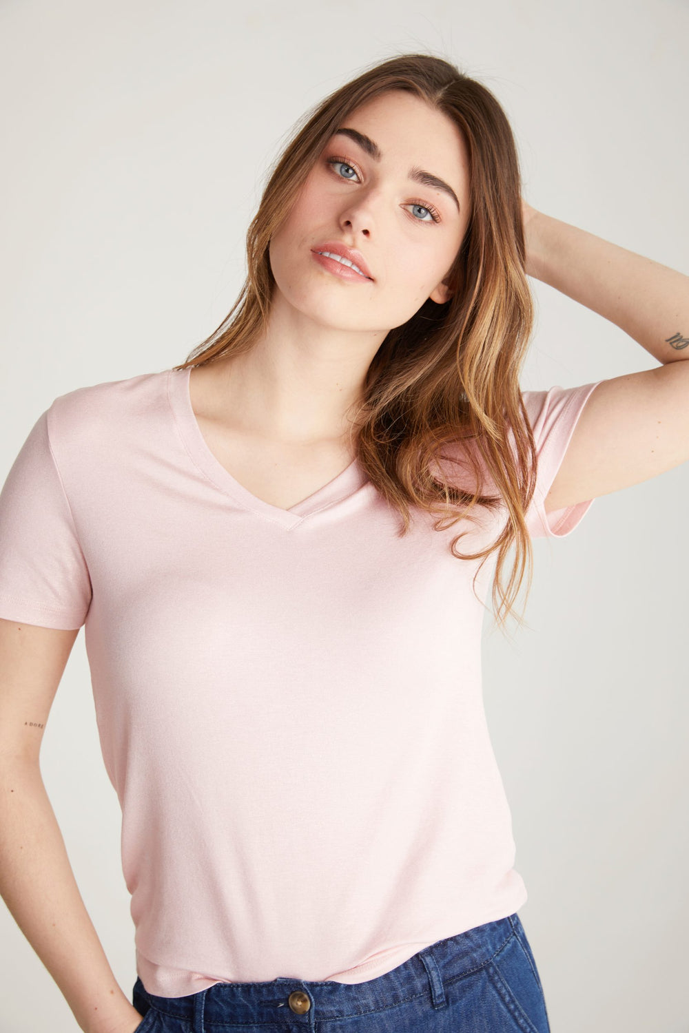 Shimmery V neck t-shirt