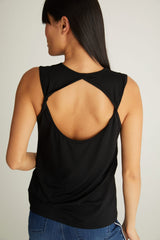 Jersey top with twisted straps