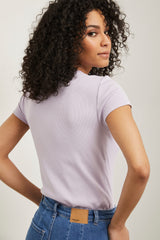 Crew neck ribbed t-shirt