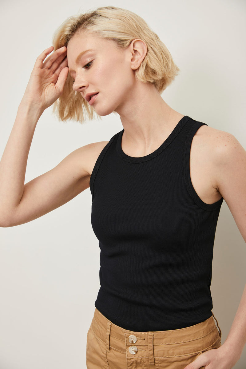 Ribbed sleeveless top