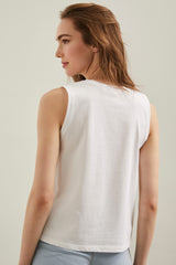 Sleeveless flare top