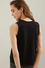 Sleeveless flare top