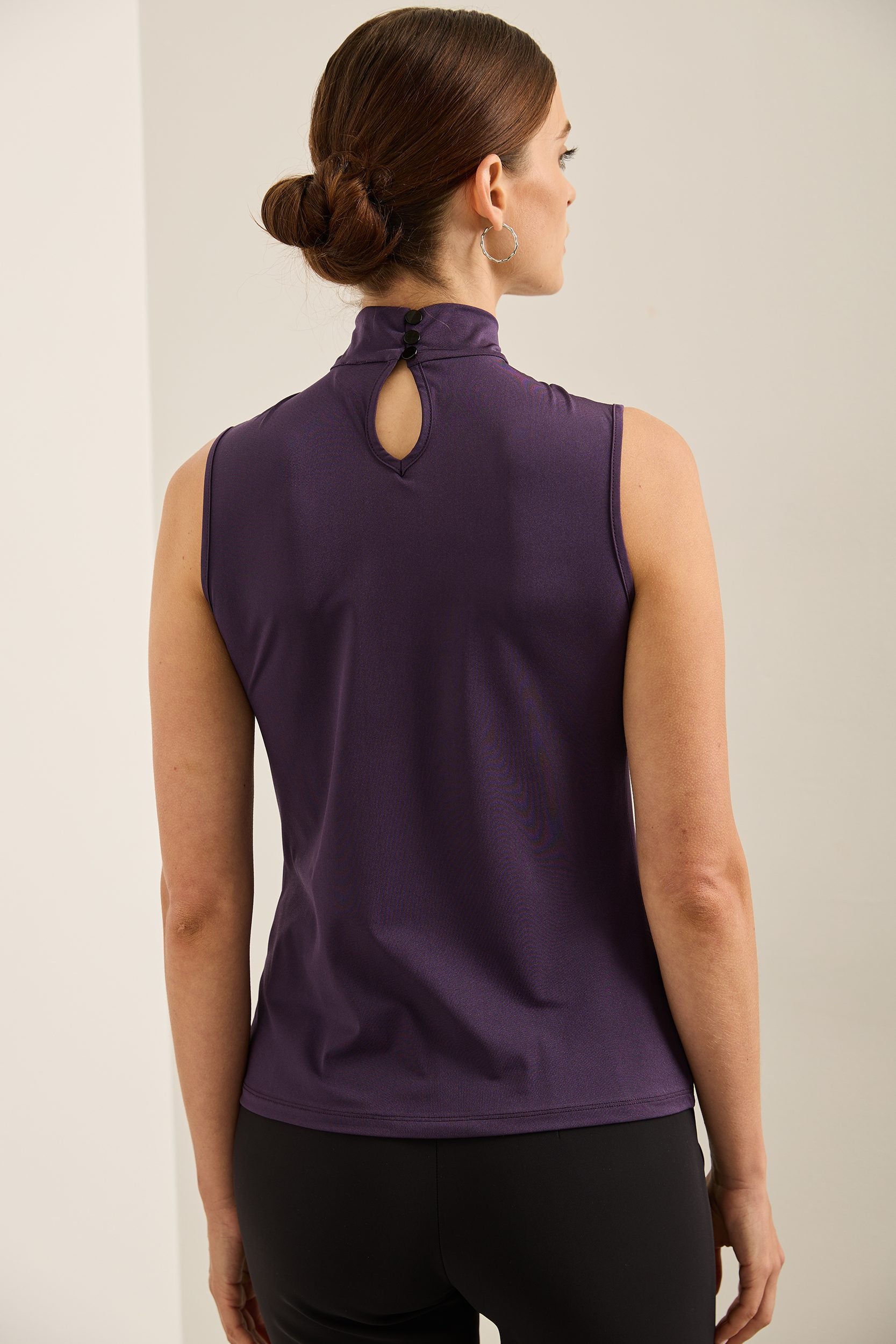 Sport Chic Mock Neck Sleeveless Top