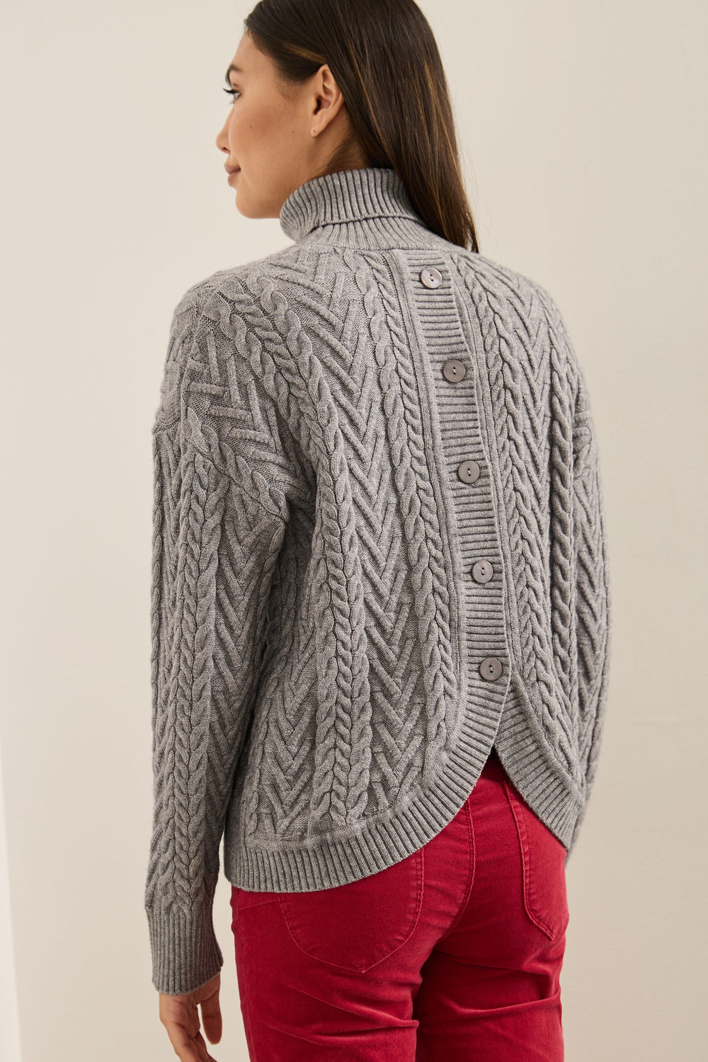 Cable-Knit Turtleneck Sweater