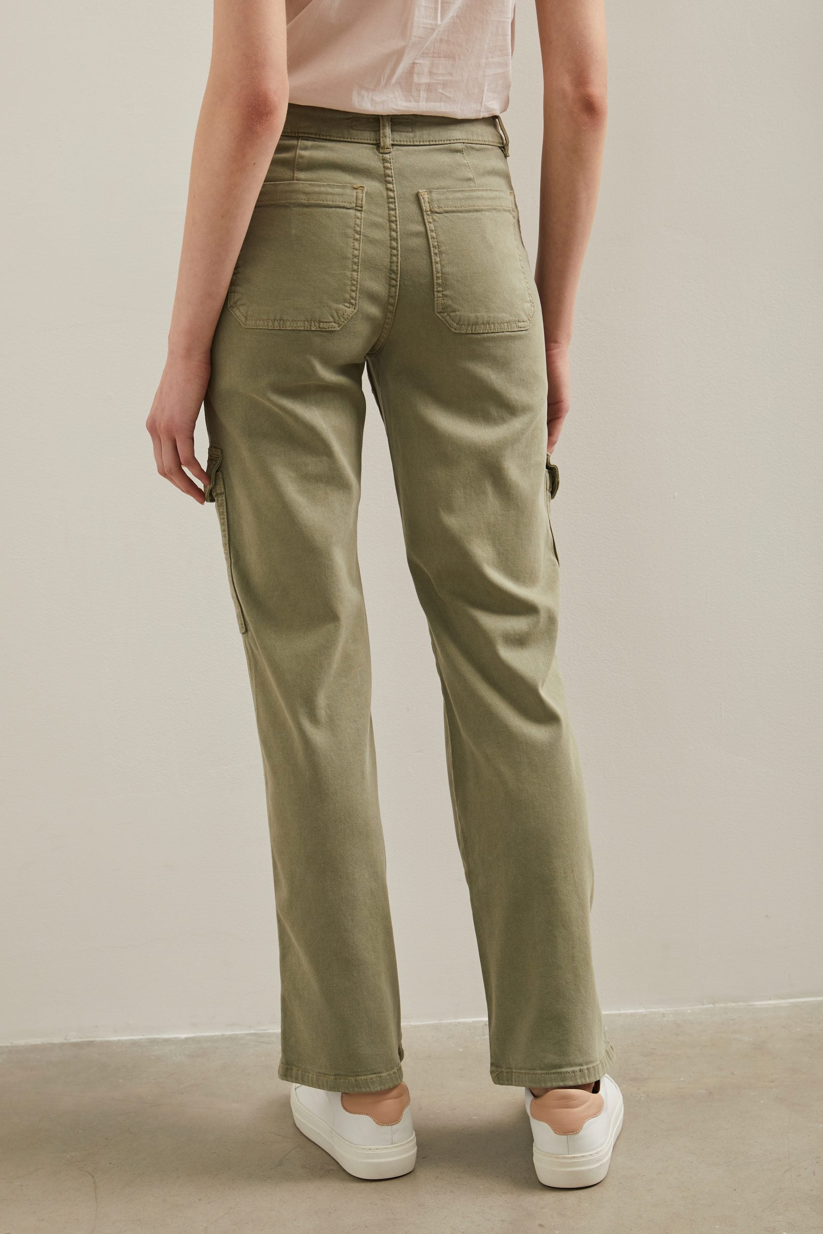 Straight cargo tencel pant