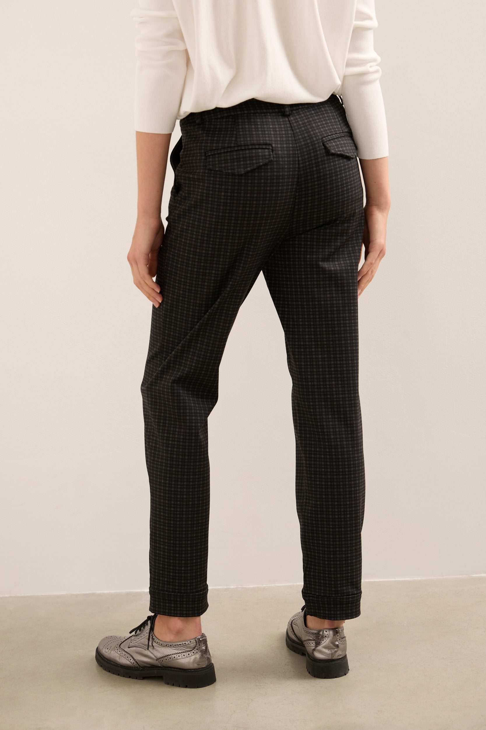 High Waist Ponte Pant With Flap Pockets