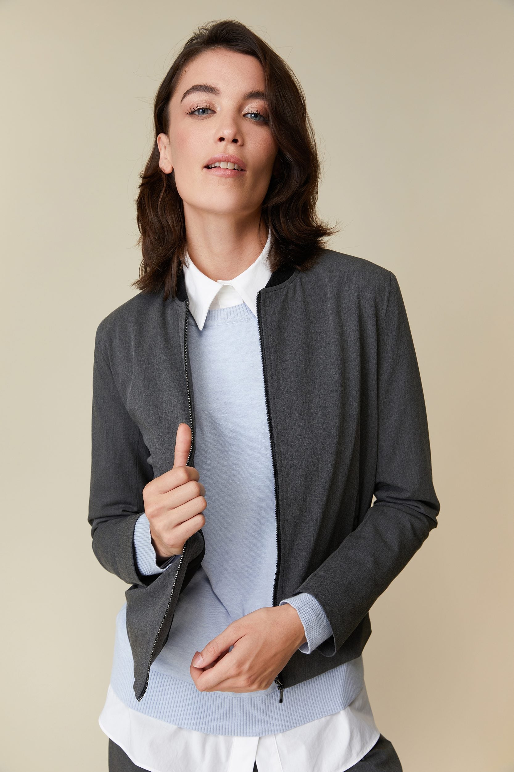 Blouson essentiel avec col en rib