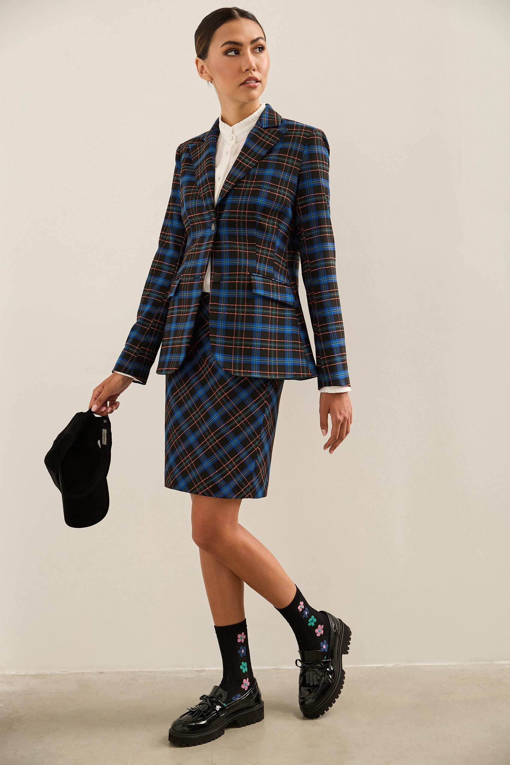 Plaid Fitted Blazer