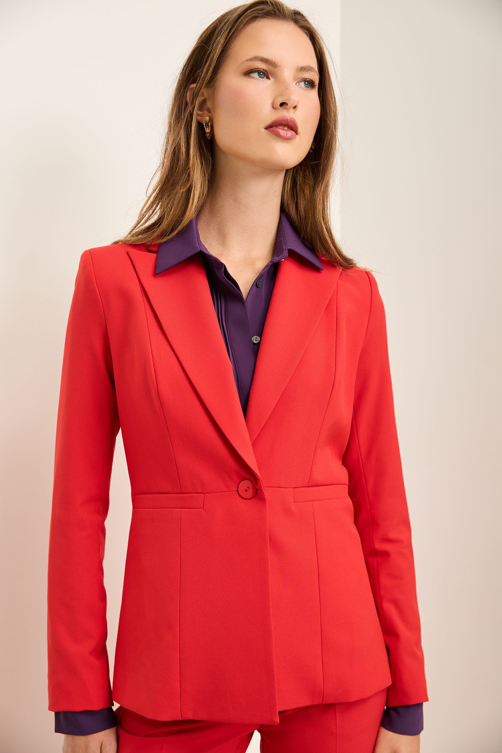 Fitted Blazer With Front Waist Seam