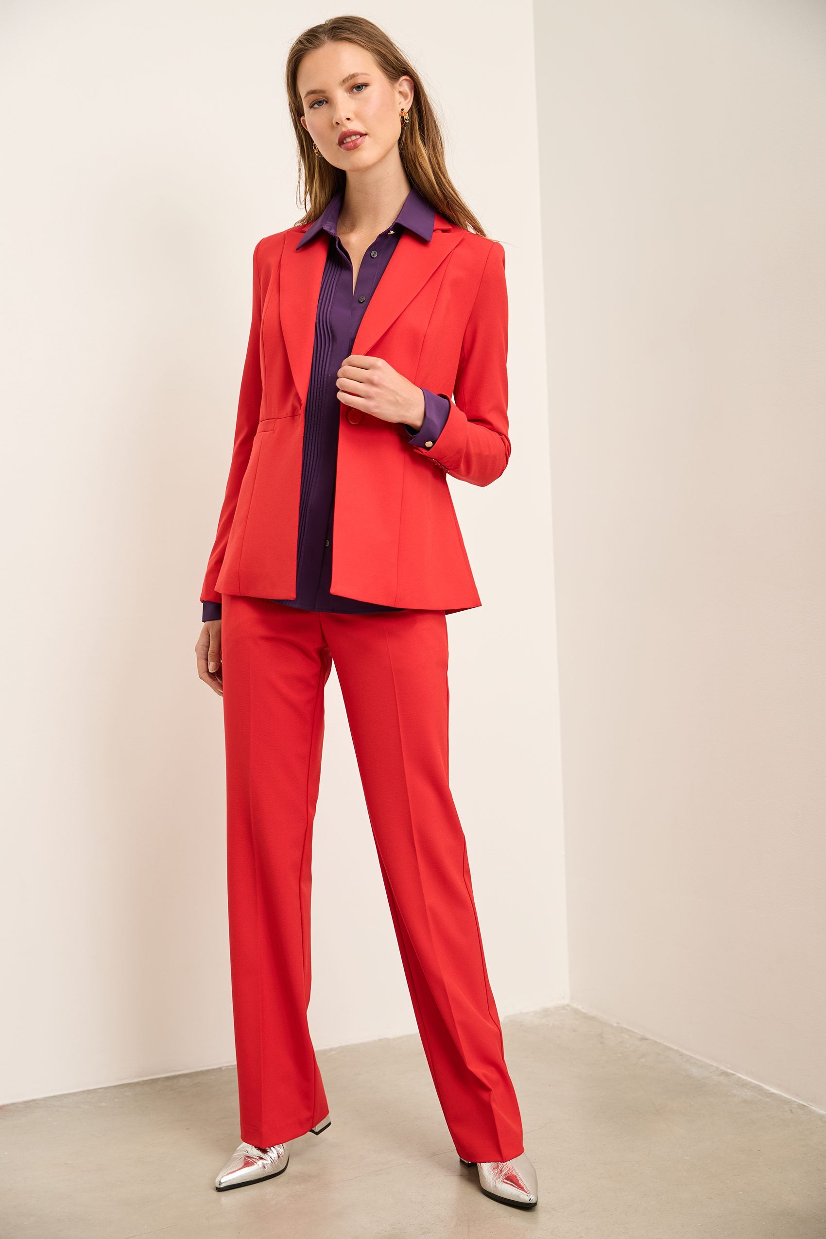 Fitted Blazer With Front Waist Seam