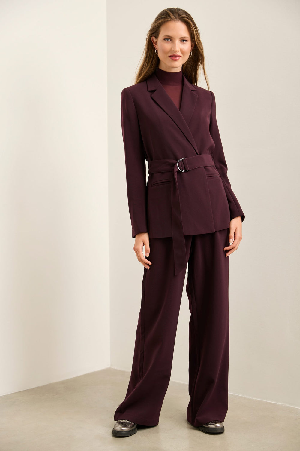 Fluid Blazer With Belt