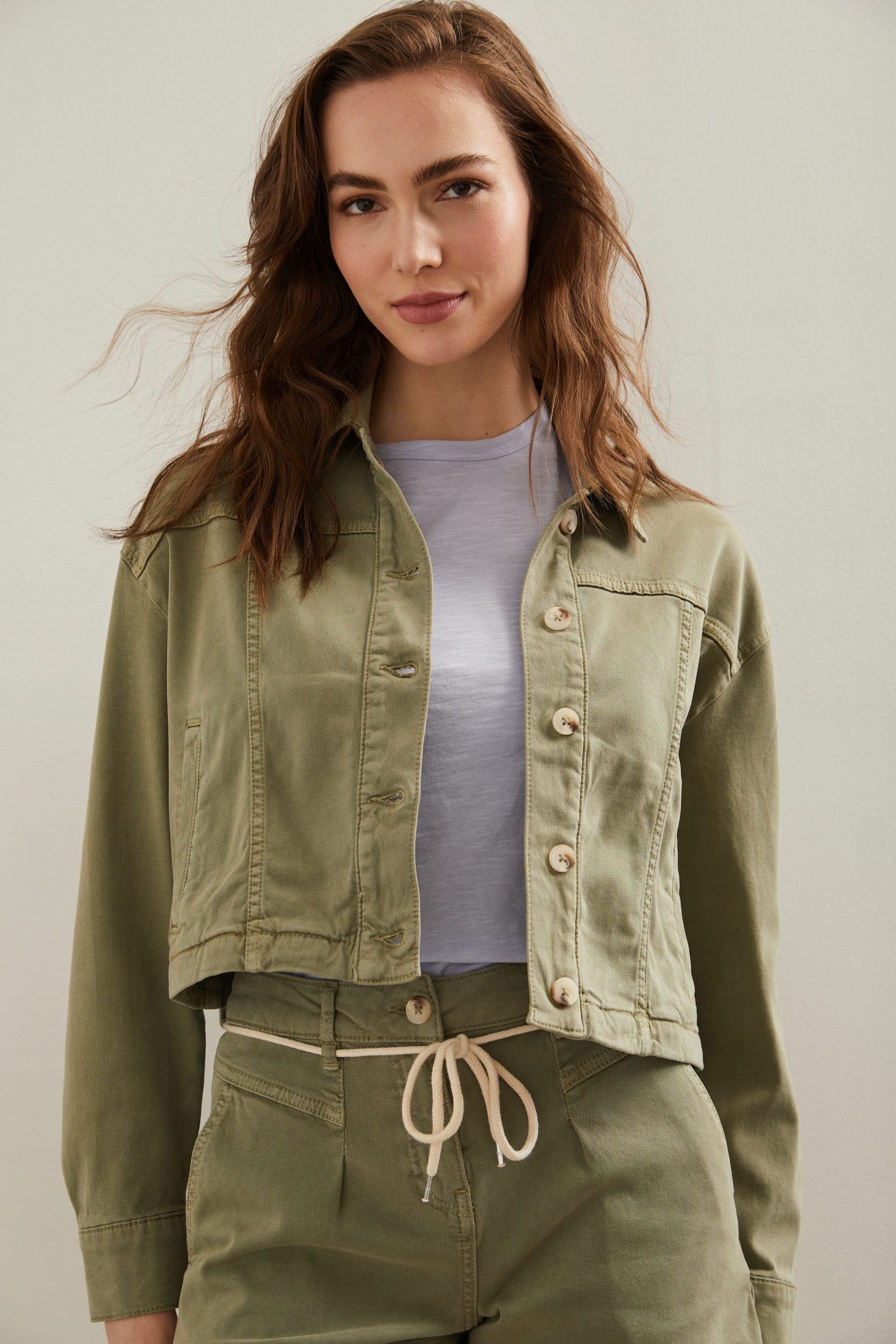 Casual oversized tencel jacket