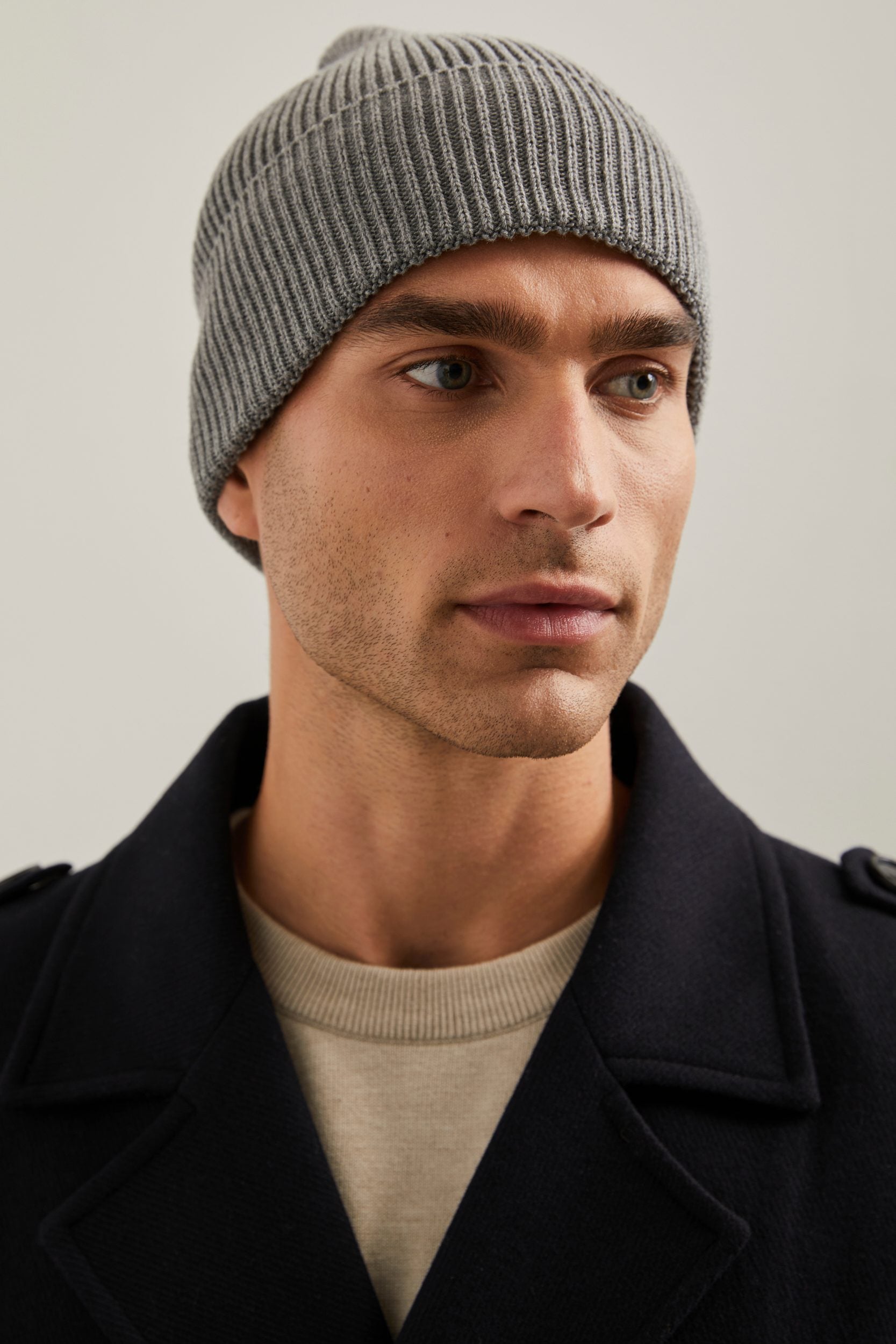 Rib beanie hat