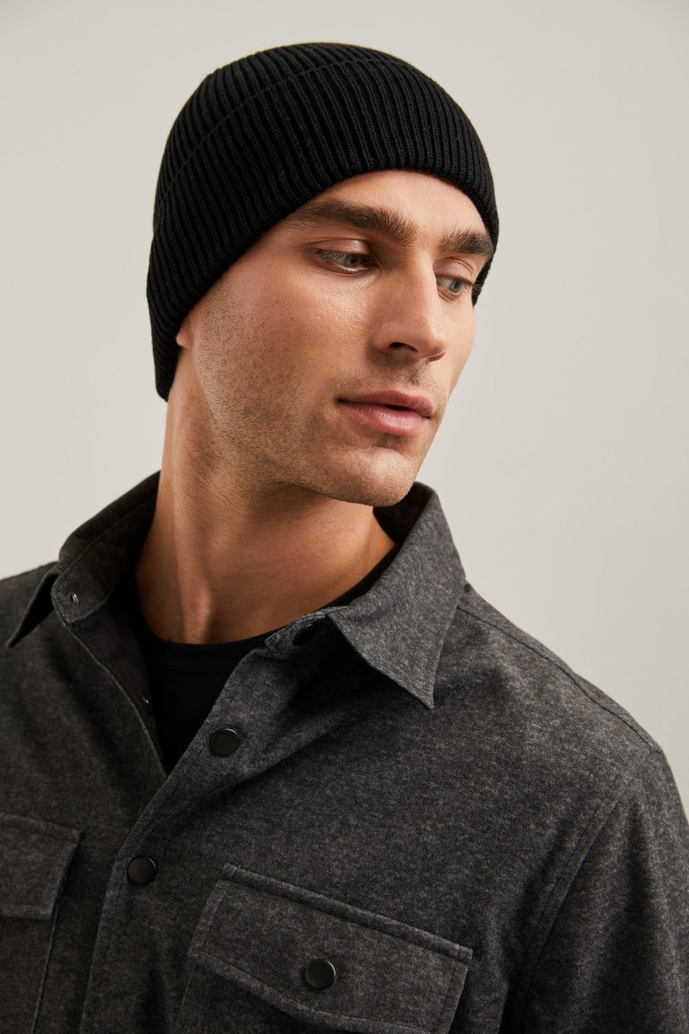 Rib beanie hat