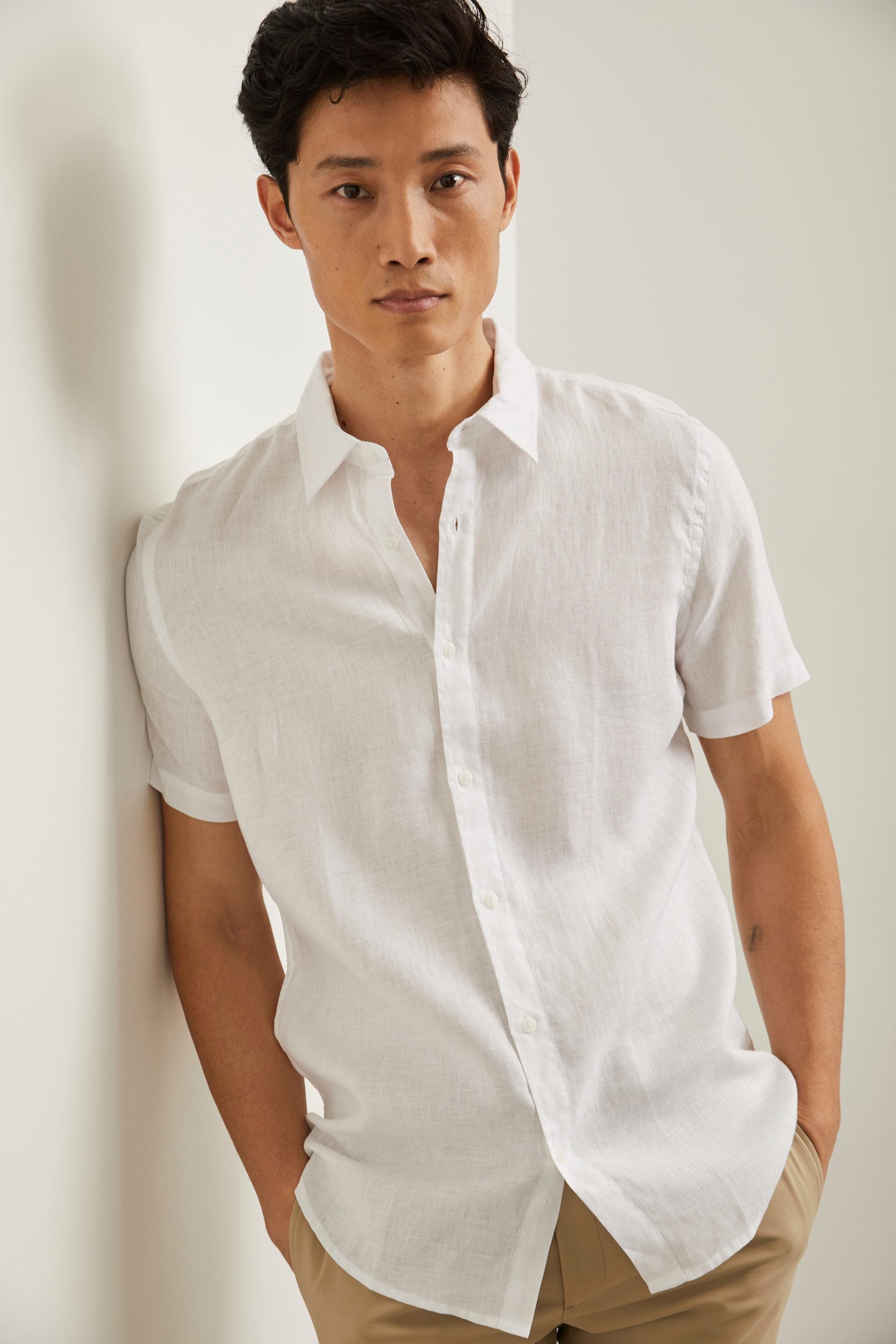 Short sleeve linen shirt