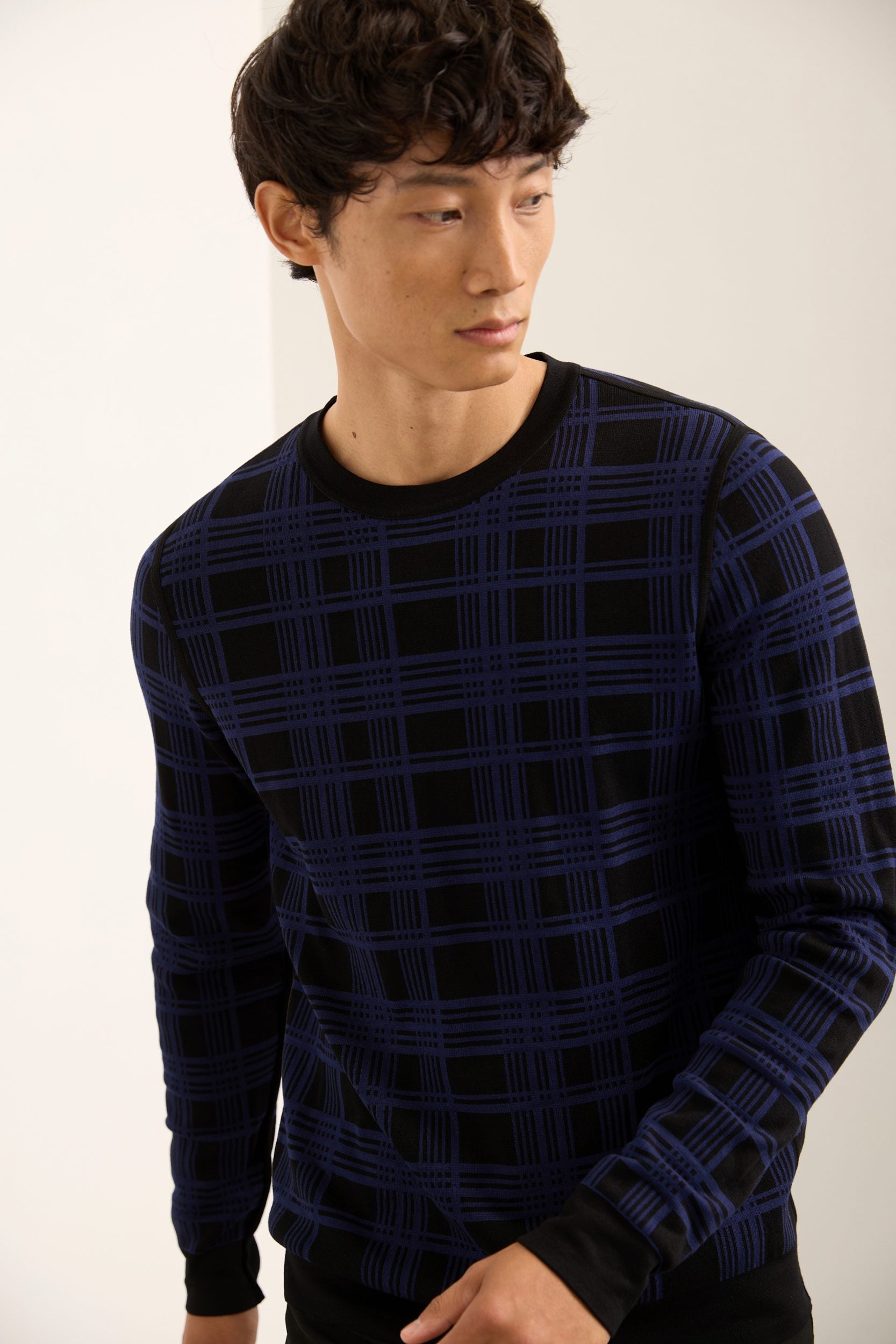 Reversible Check Sweater