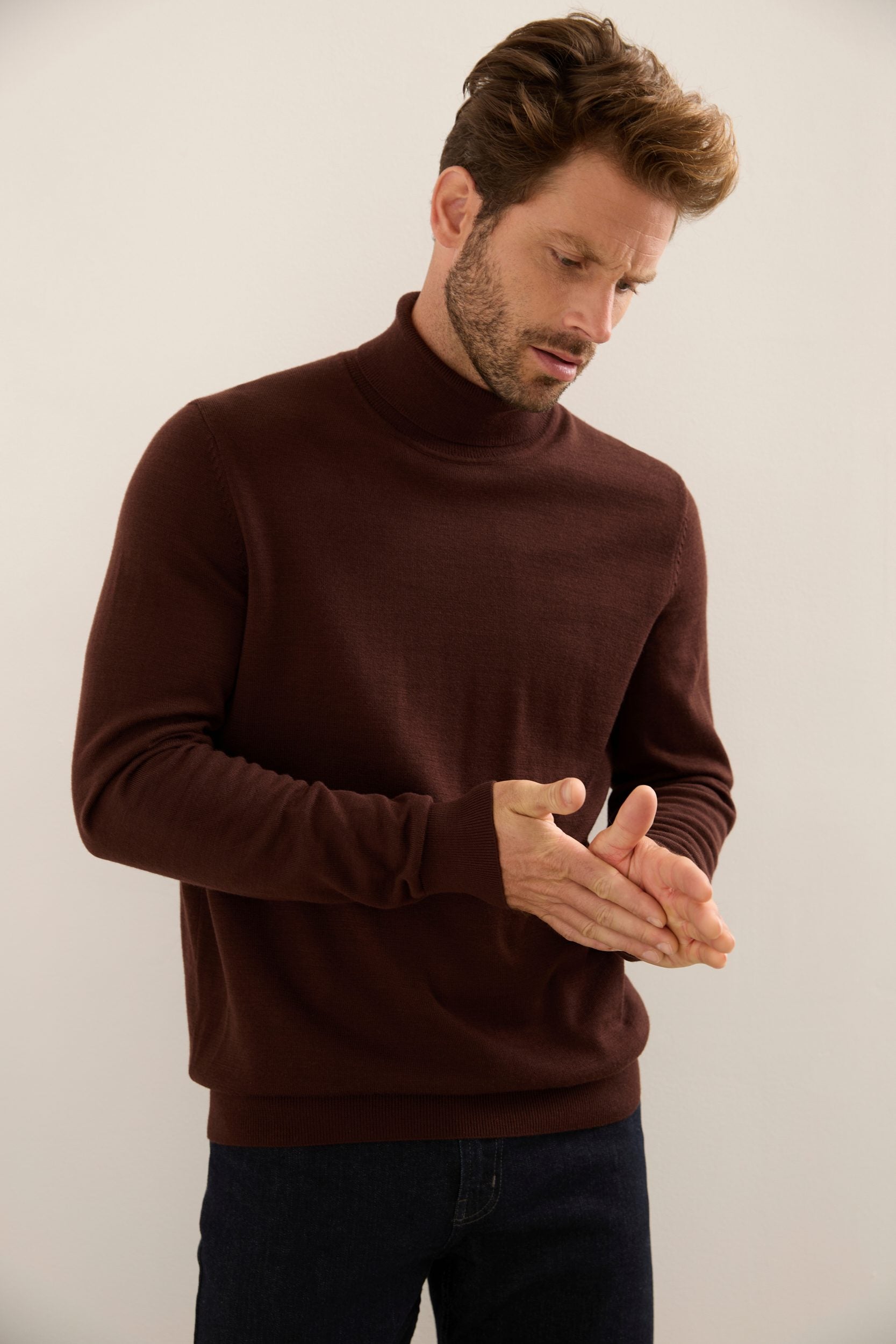 Merino Wool Turtle Neck Sweater