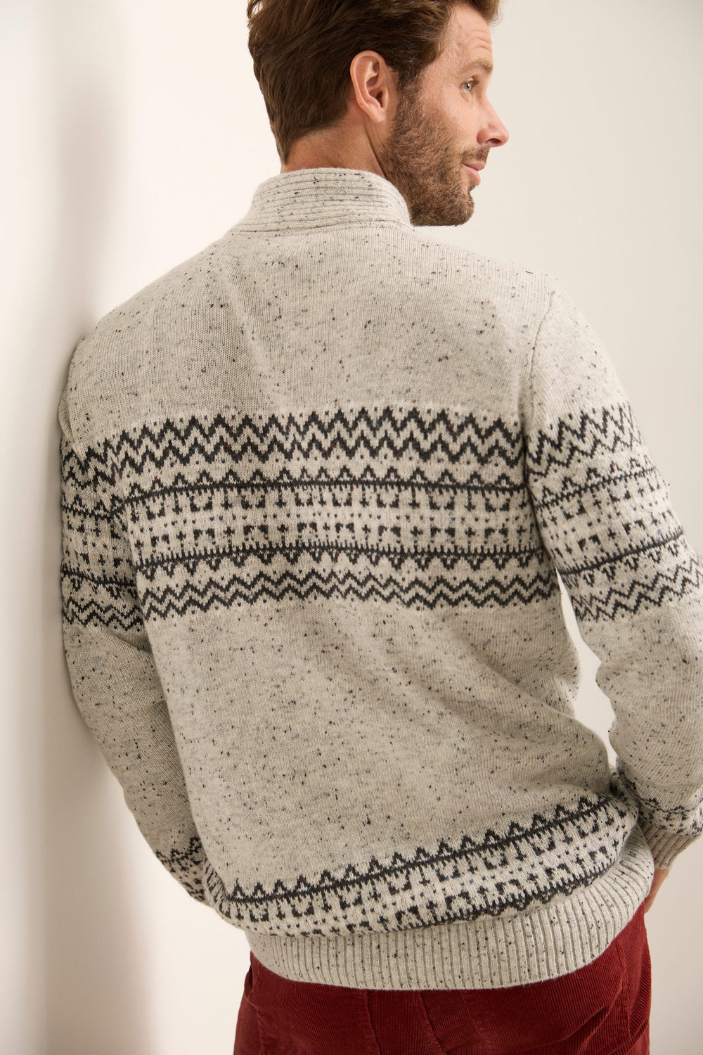 Small Shawl Collar Fair Isle Sweater